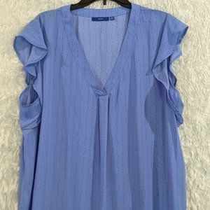Flutter Sleeve Lightweight Blouse 2X